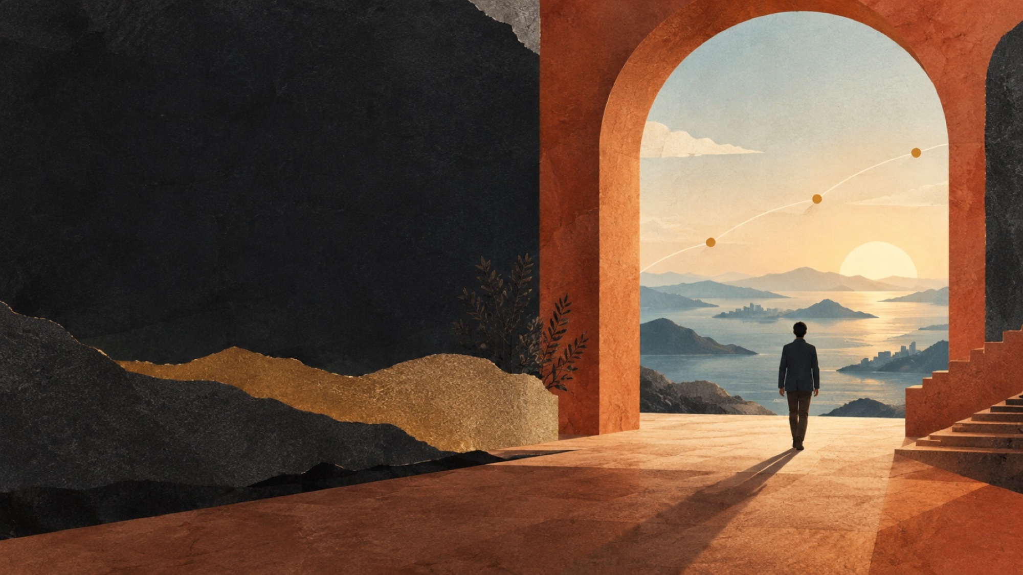 新しい仕事への道を描いたオリジナルイラスト